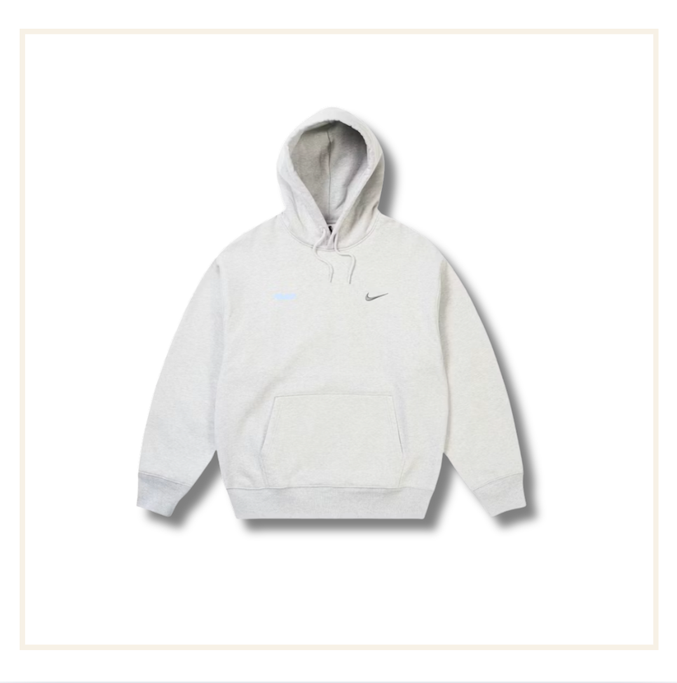 Palace x Nike Font Swoosh Hoodie Grey Marl