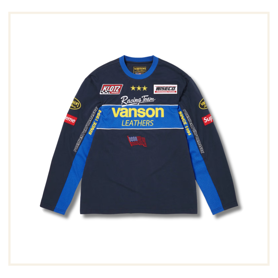 Supreme Vanson Leathers L/S Top Navy