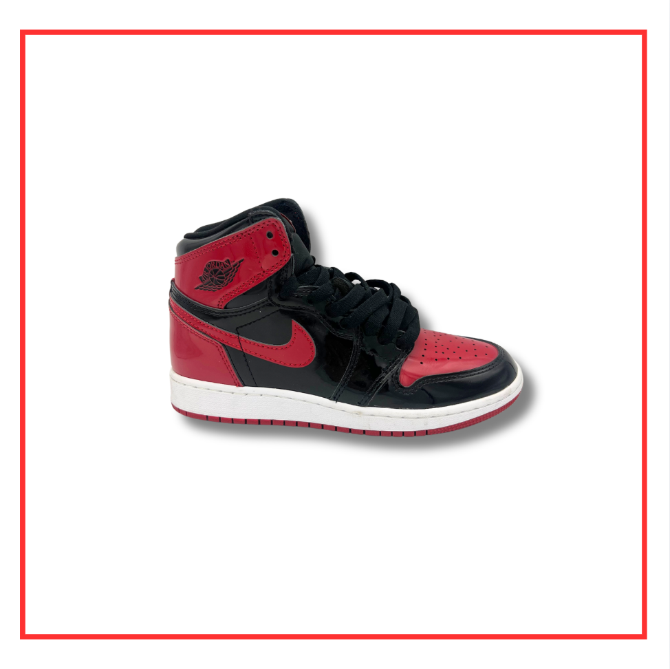 Air Jordan 1 Retro High OG Patent Bred (Preloved) UK 3 (GS)
