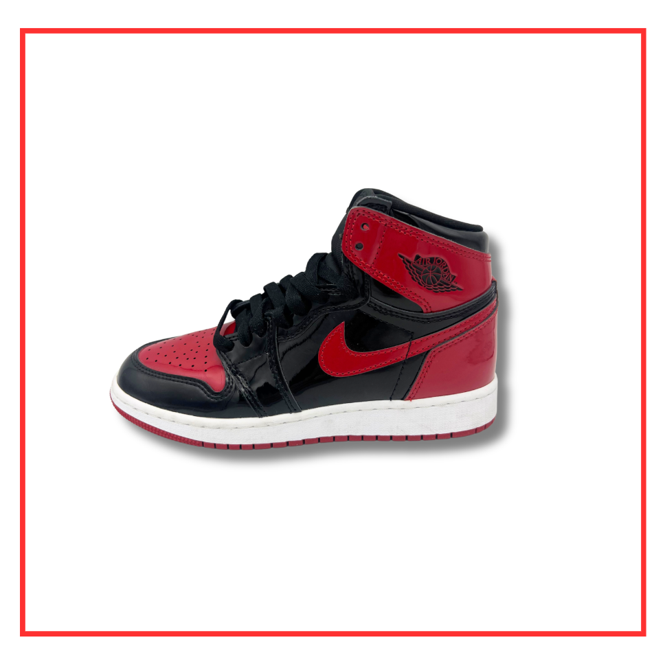 Air Jordan 1 Retro High OG Patent Bred (Preloved) UK 3 (GS)