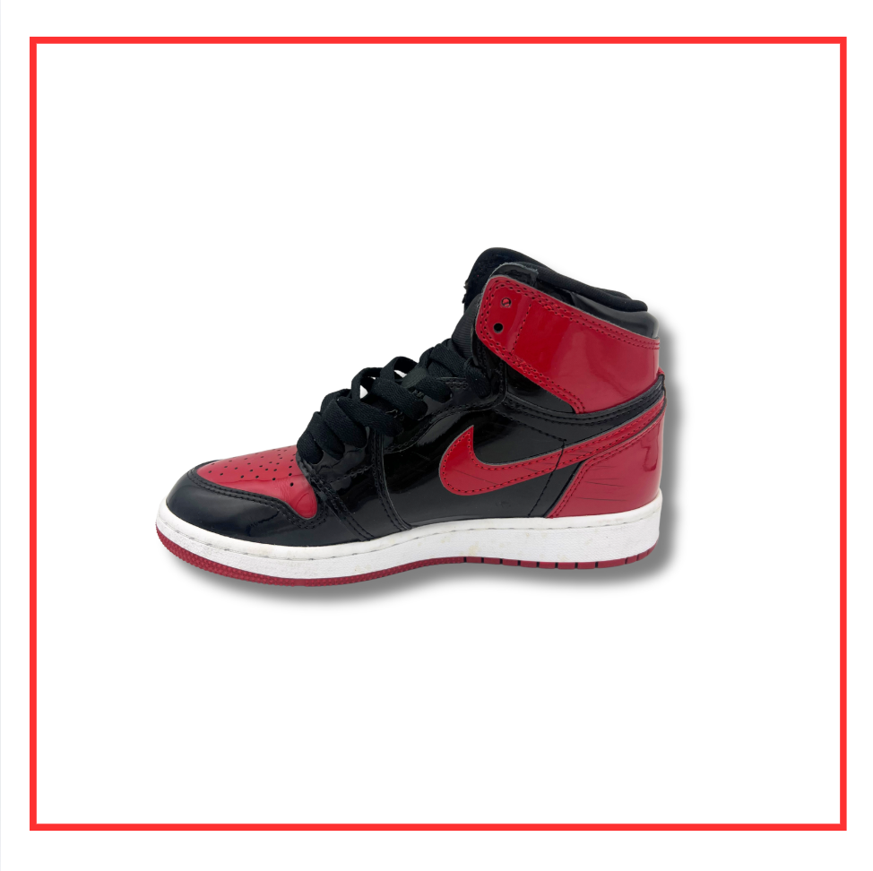 Air Jordan 1 Retro High OG Patent Bred (Preloved) UK 3 (GS)