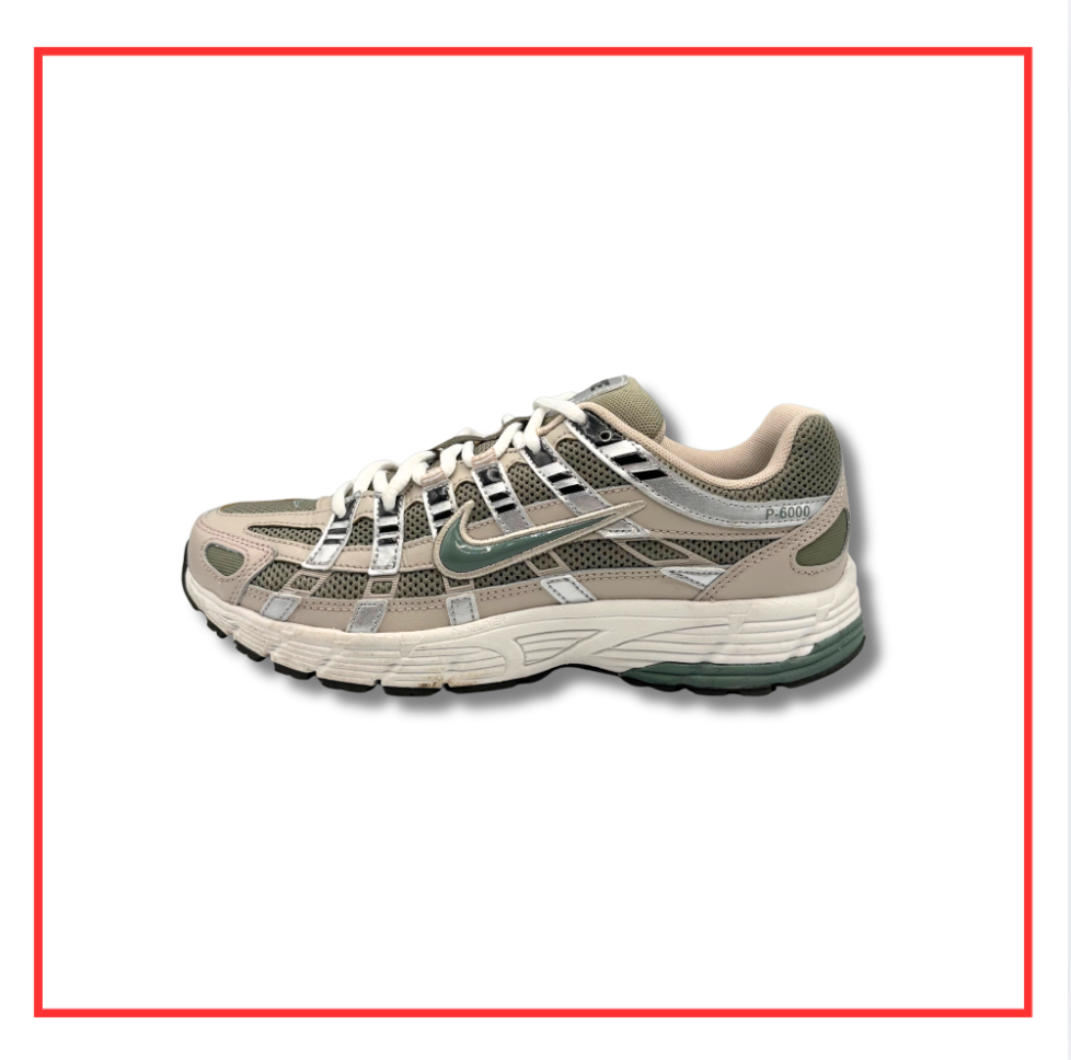 Nike P-6000 Cream Silver Clay Green (Preloved) UK 6 | EU 40