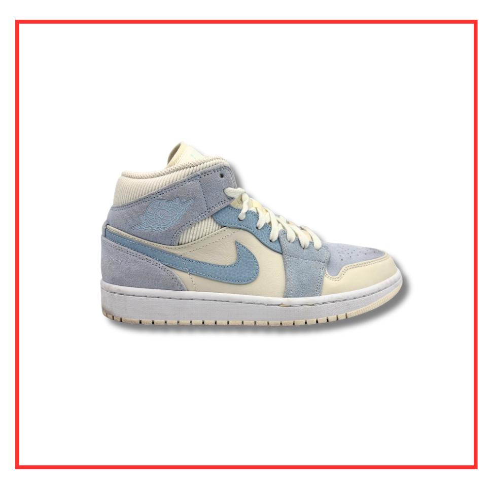 Air Jordan 1 Mid Mixed Textures Blue (Preloved) UK 7.5