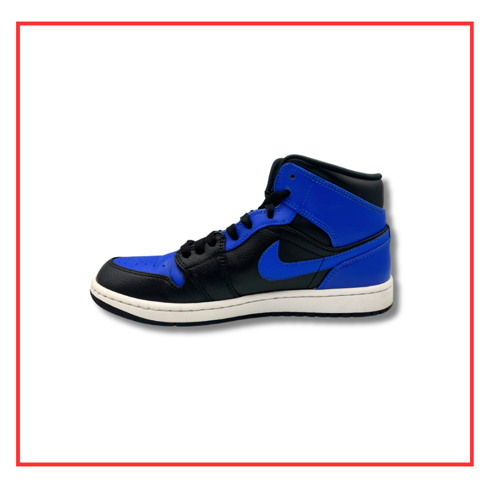 Air Jordan 1 Mid Hyper Royal Tumbled Leather (Preloved) UK 7.5