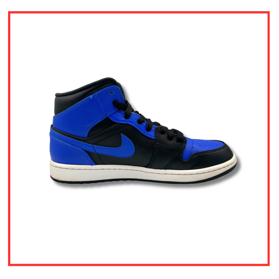 Air Jordan 1 Mid Hyper Royal Tumbled Leather (Preloved) UK 7.5