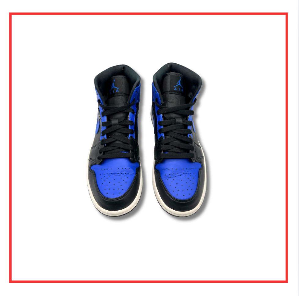 Air Jordan 1 Mid Hyper Royal Tumbled Leather (Preloved) UK 7.5