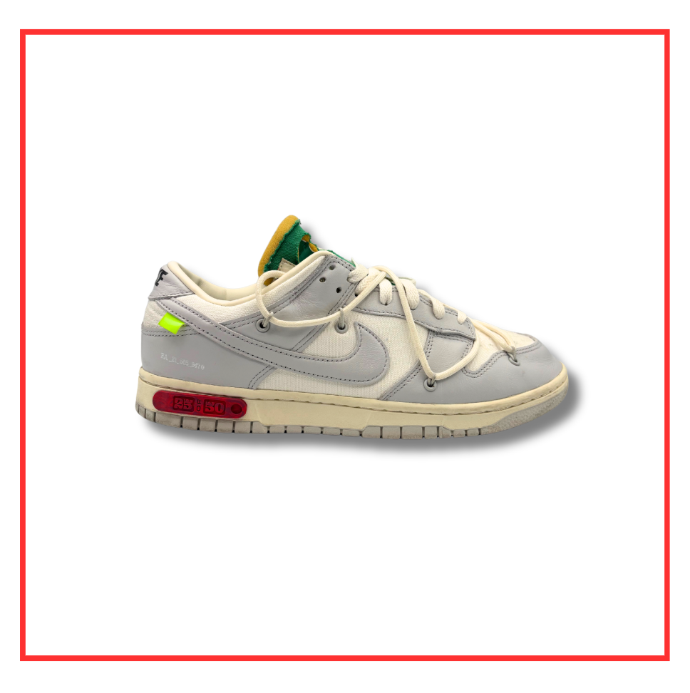 Off-White x Nike Dunk Low White Lot 25 (Preloved) UK 10