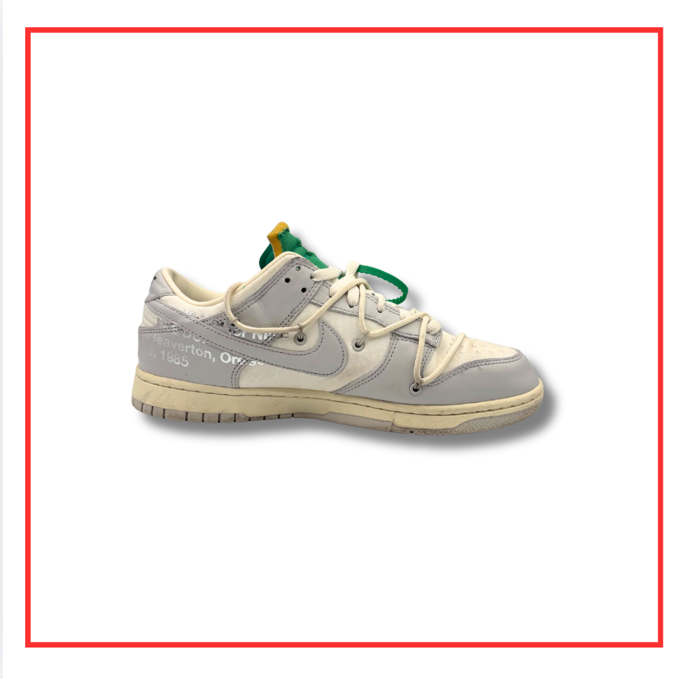 Off-White x Nike Dunk Low White Lot 25 (Preloved) UK 10