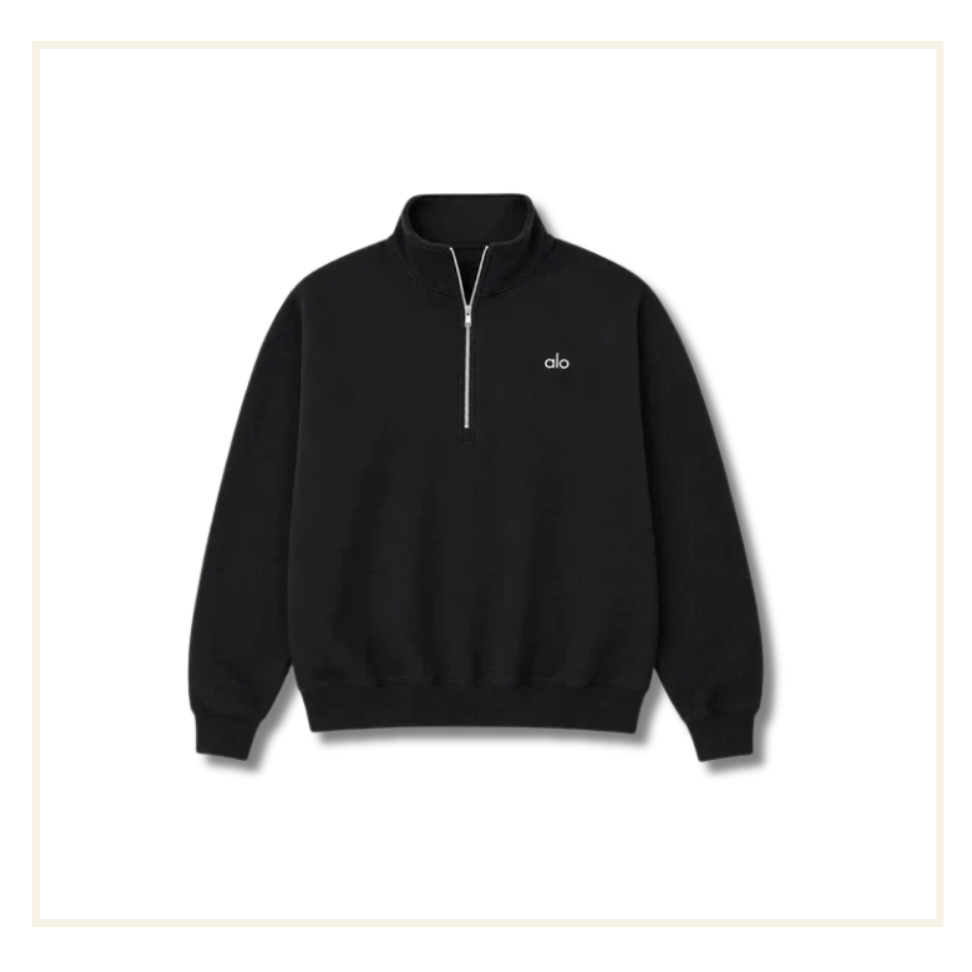 Alo Accolade Quarter Zip Pullover Black