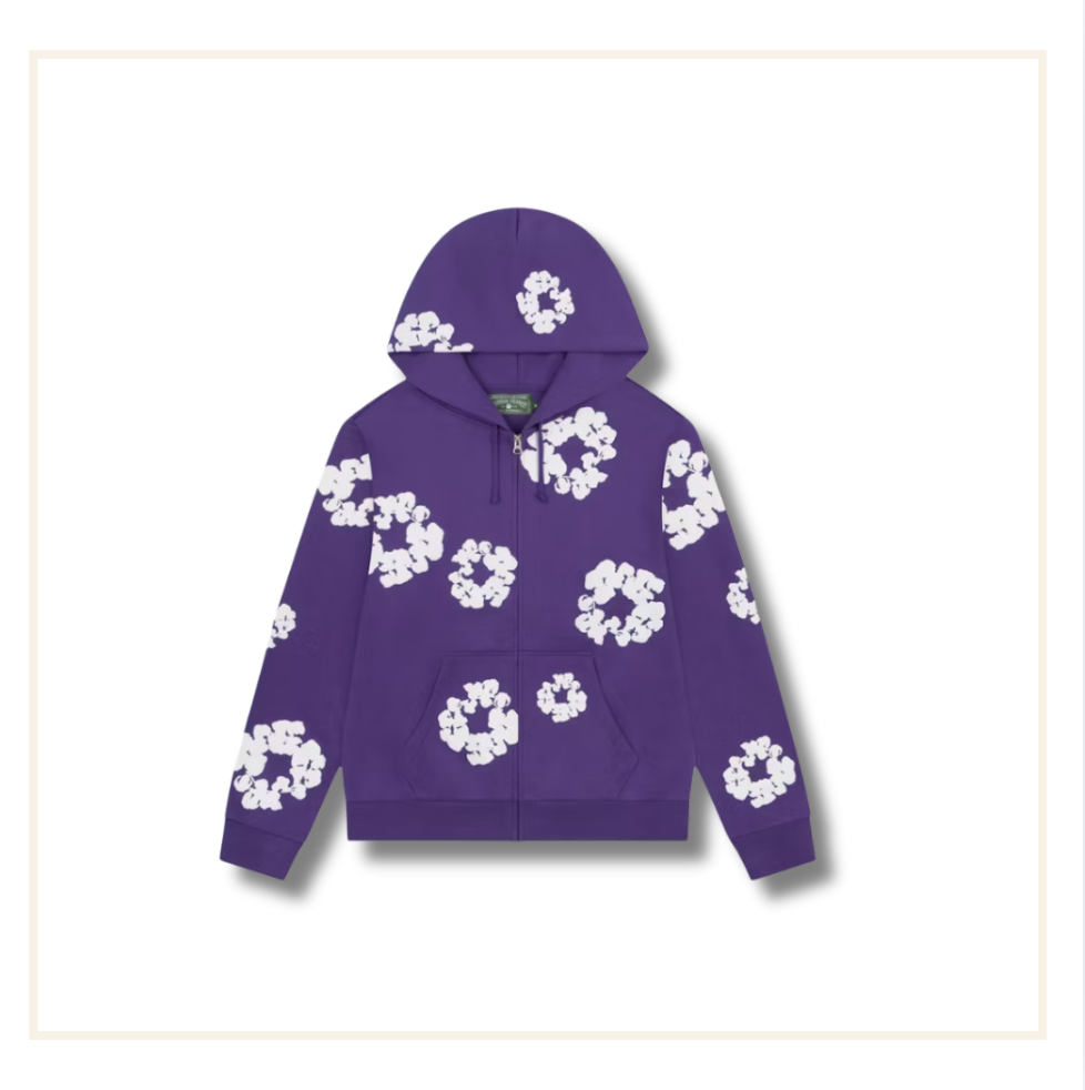 Denim Tears The Cotton Wreath Zip Hoodie Purple