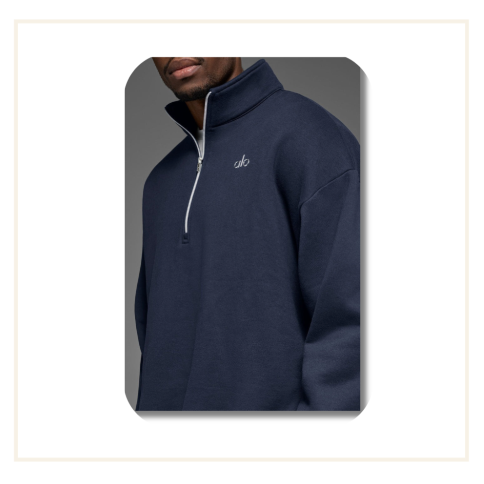 ALO Accolade Quarter Zip Pullover Navy