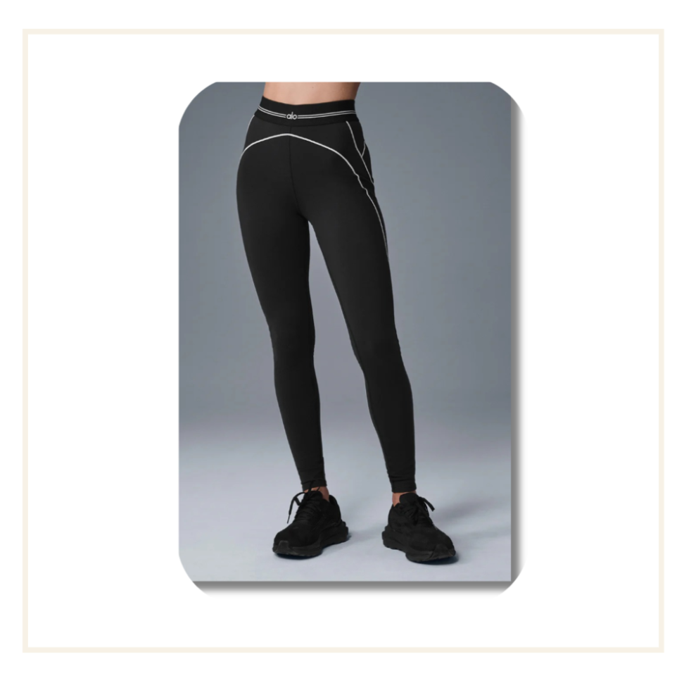 ALO Airbrush High-Waist Heart Throb Legging Black White