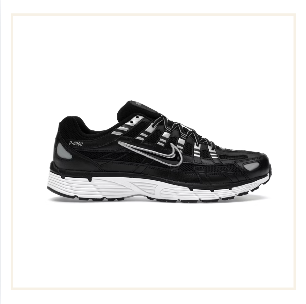Nike P-6000 Black White Metallic Silver