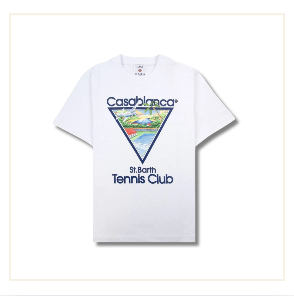 Casablanca Jersey Tennis Club Icon Printed T-Shirt White