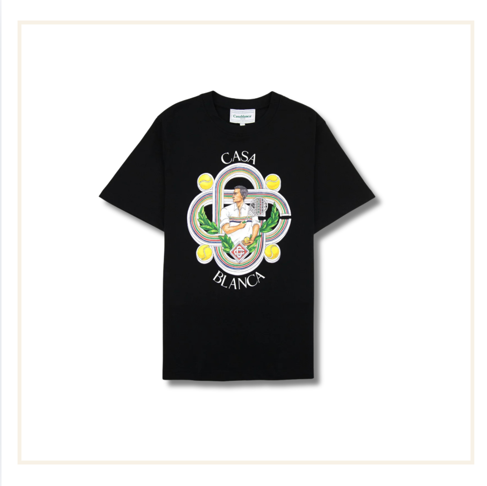 Casablanca Jersey Le Joueur Printed T-Shirt Black
