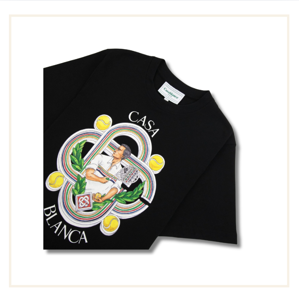 Casablanca Jersey Le Joueur Printed T-Shirt Black