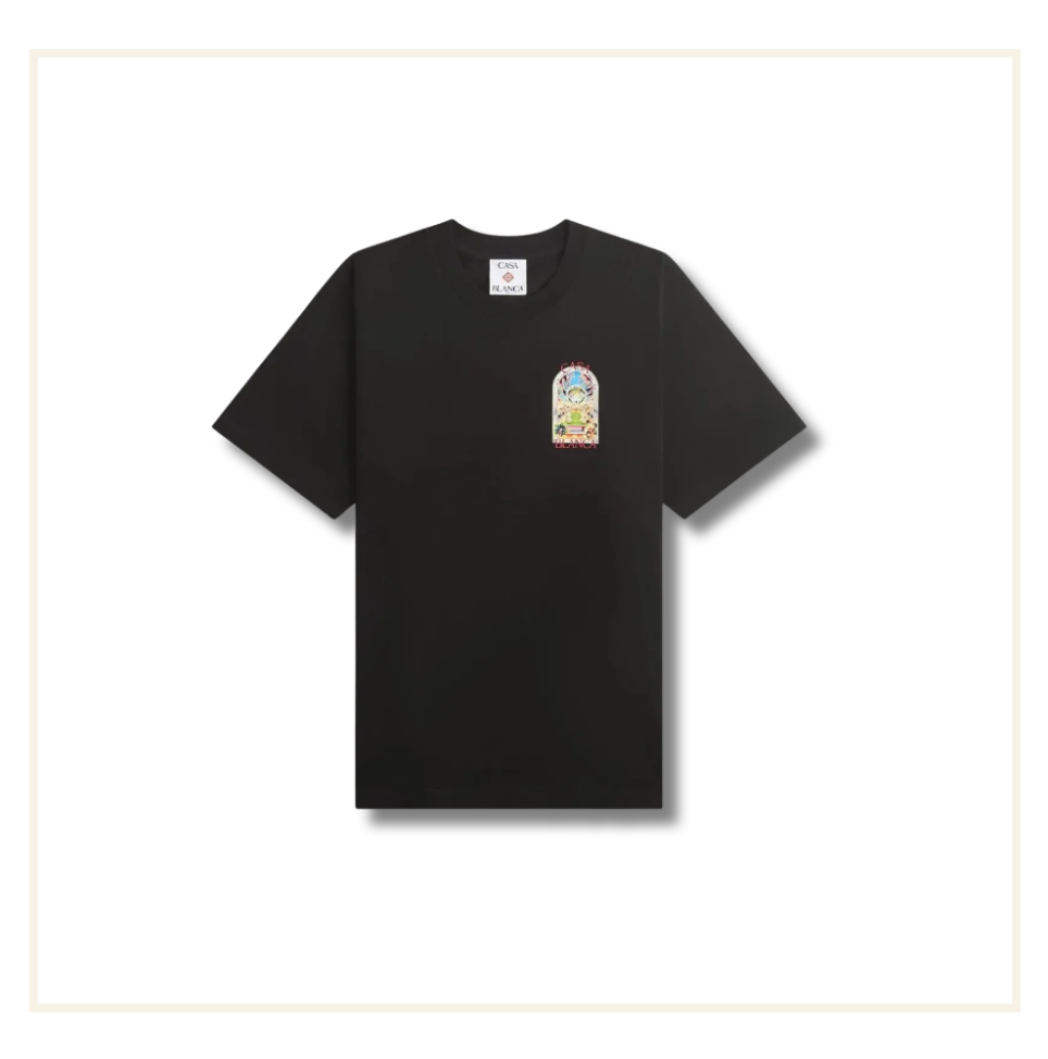 Casablanca Jersey Tennis Landscape T-Shirt Black