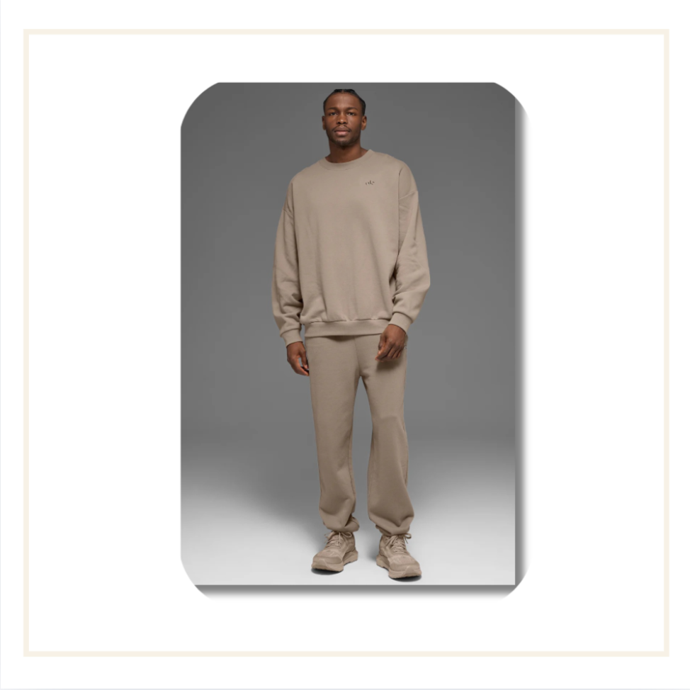 Alo Accolade Crew Neck Pullover Gravel