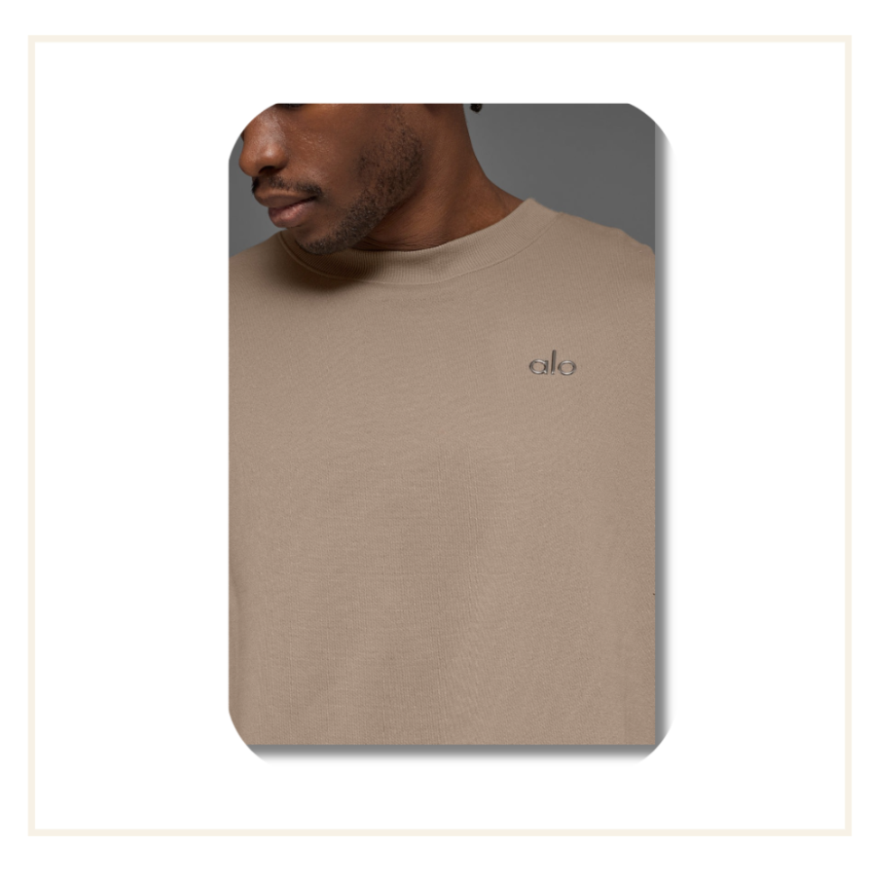 Alo Accolade Crew Neck Pullover Gravel