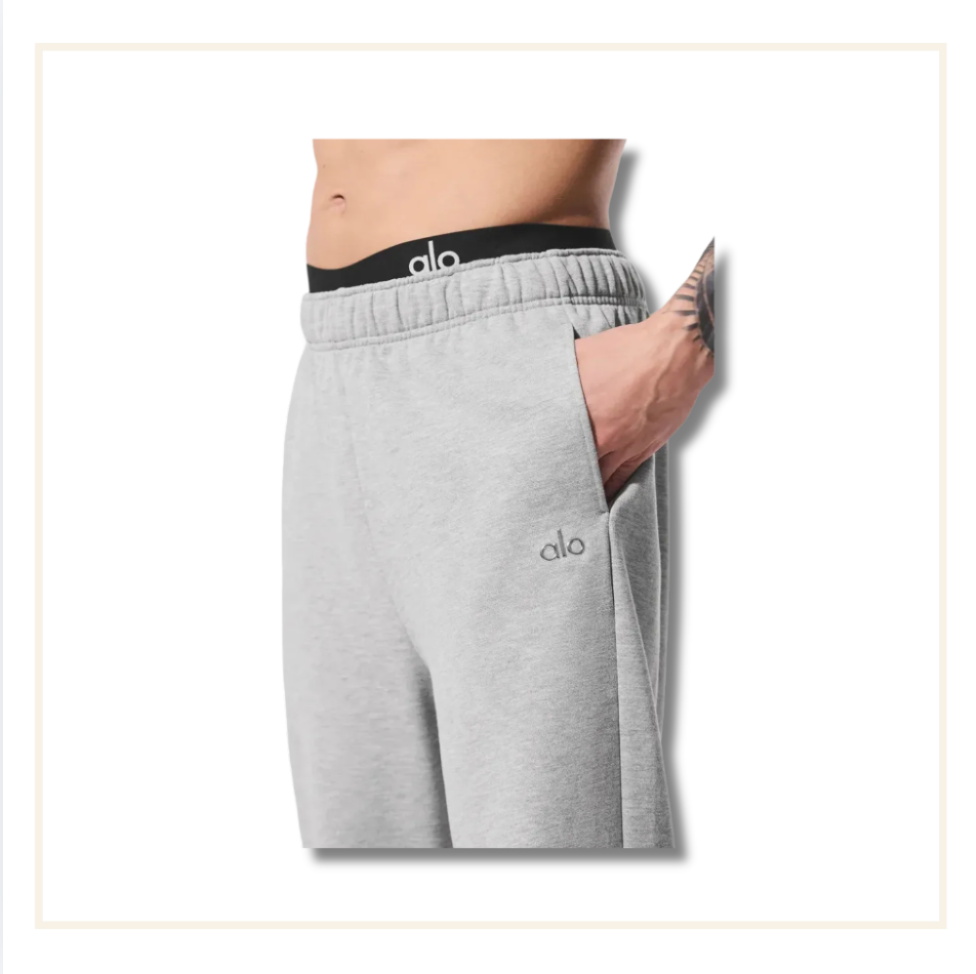 ALO Accolade Straight Leg Sweatpant Athletic Heather Grey