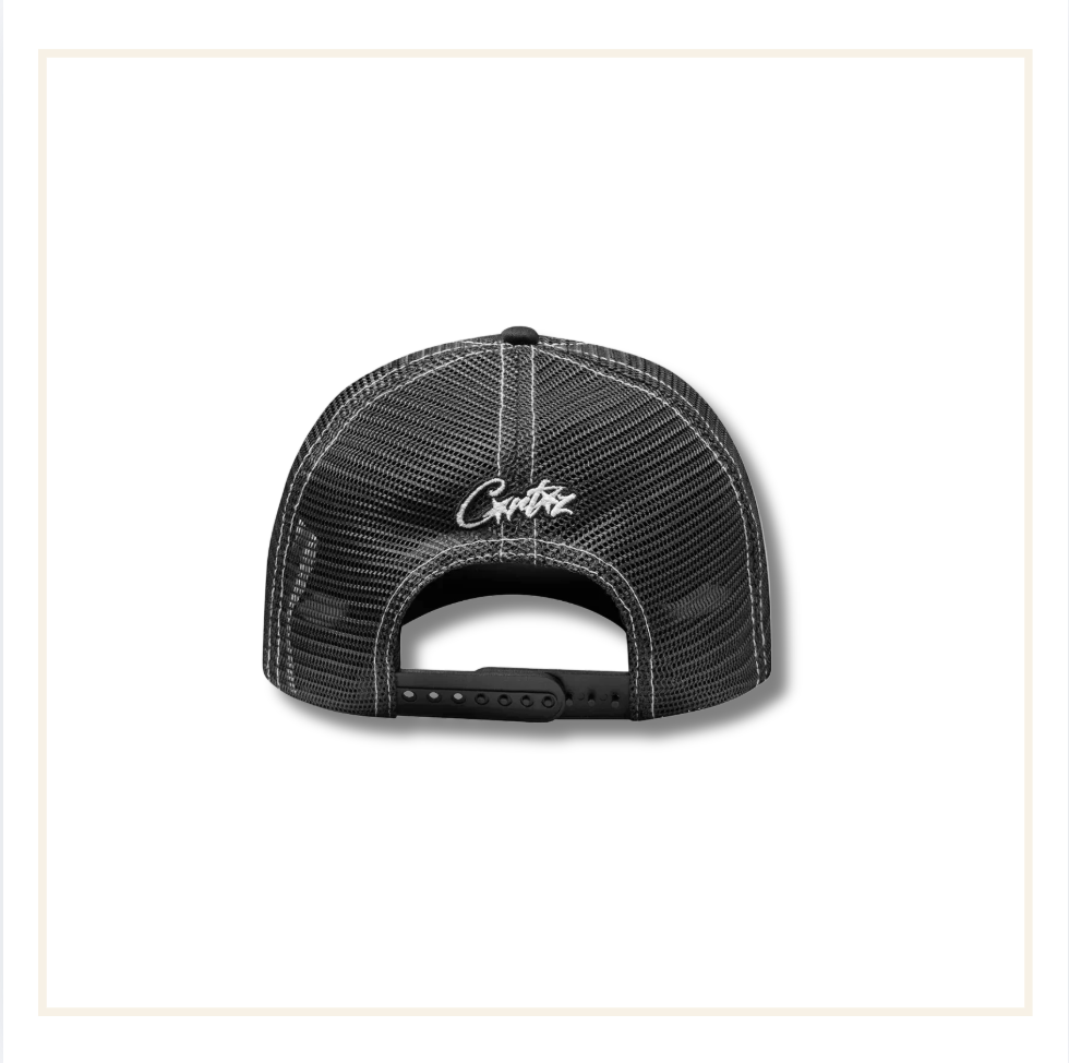 Corteiz Island Outline Trucker Hat Black