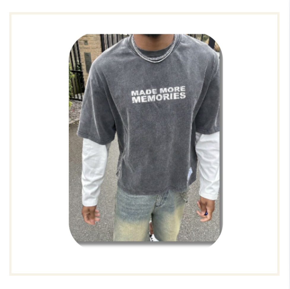 Bénir Made Many Mistakes L/S T-Shirt Charcoal Washed Grey