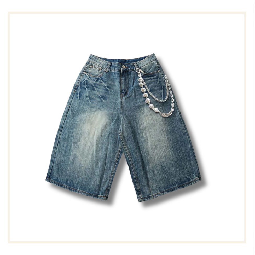 Noissey Ocean Washed Denim Shorts Blue