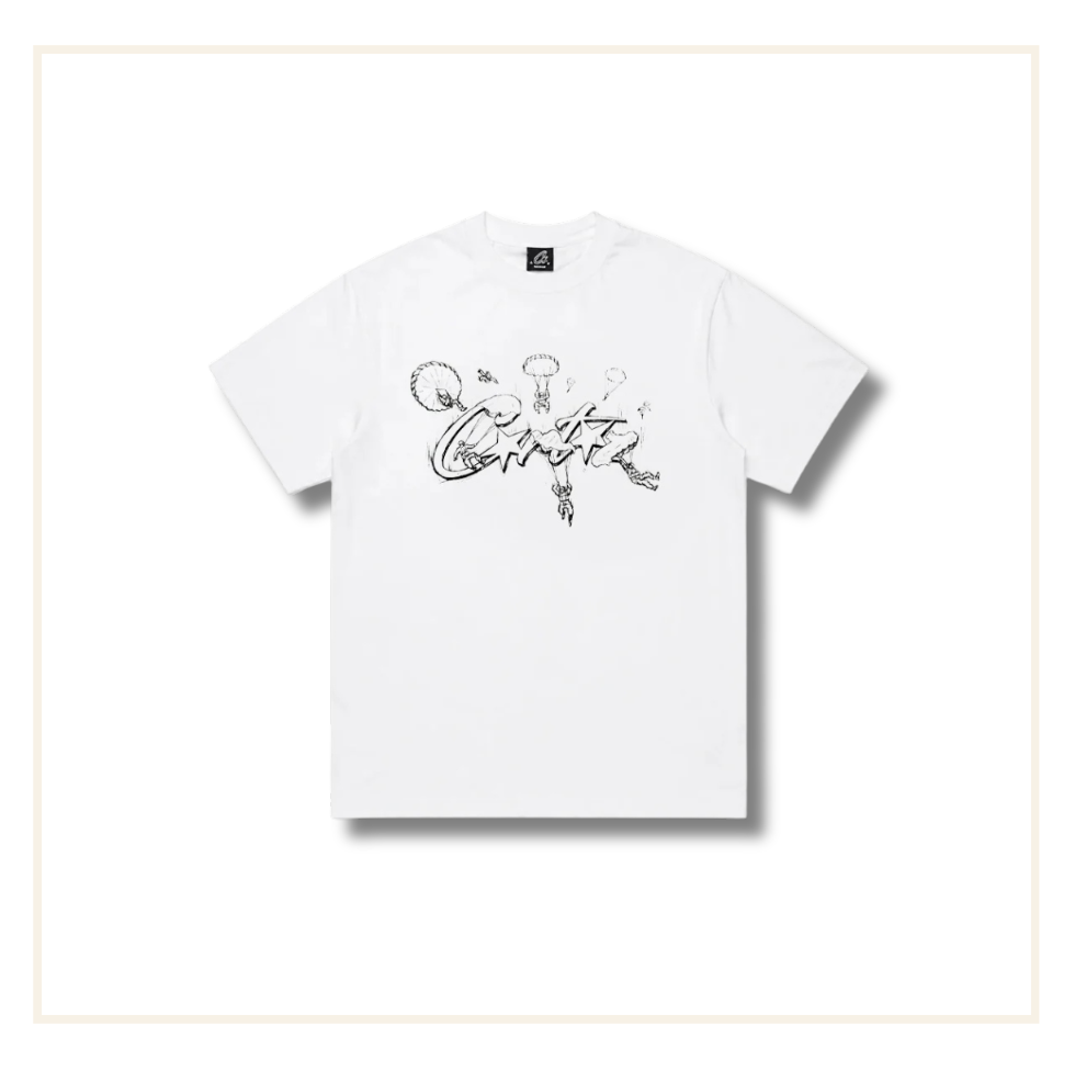 Corteiz Allstarz Skydiver Tee White