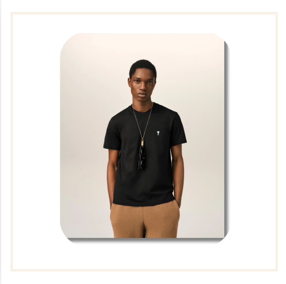 Ami Paris Ami De Coeur Cotton T-Shirt Black/White