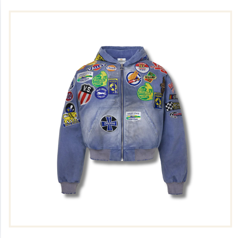 Vale Forever Valley Dreams Passport Denim Zip-Up Jacket Blue