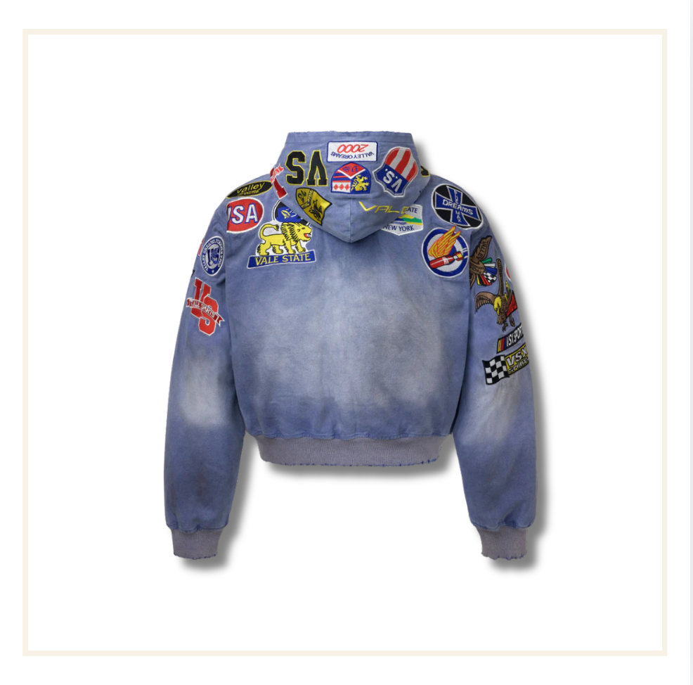 Vale Forever Valley Dreams Passport Denim Zip-Up Jacket Blue