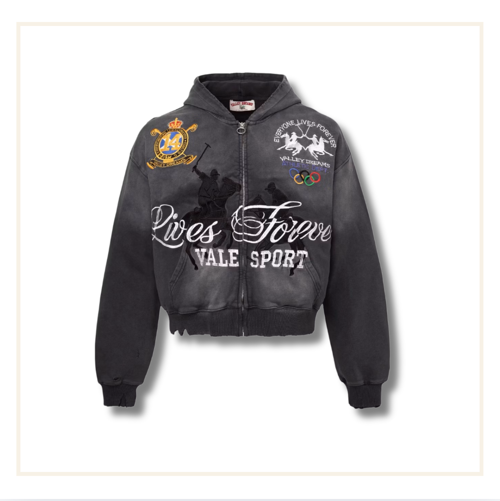 Vale Forever Blackrock Zip-Up Hoodie Black