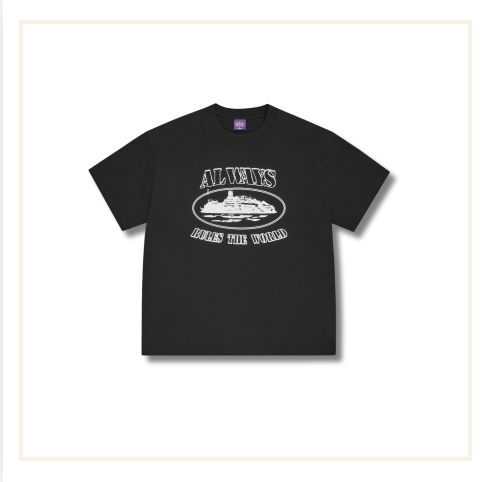 ALWAYS x Corteiz Rules the World Black Tee