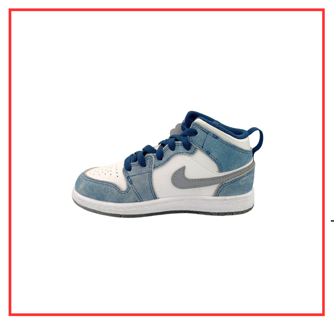 Air Jordan 1 Mid French Blue Fire Red (PS) (Preloved) UK 11.5C