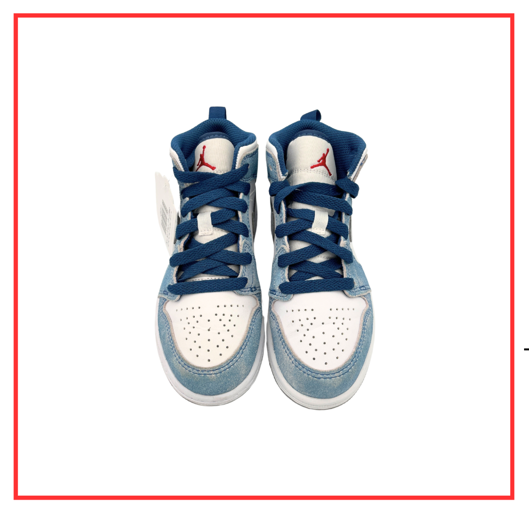 Air Jordan 1 Mid French Blue Fire Red (PS) (Preloved) UK 11.5C