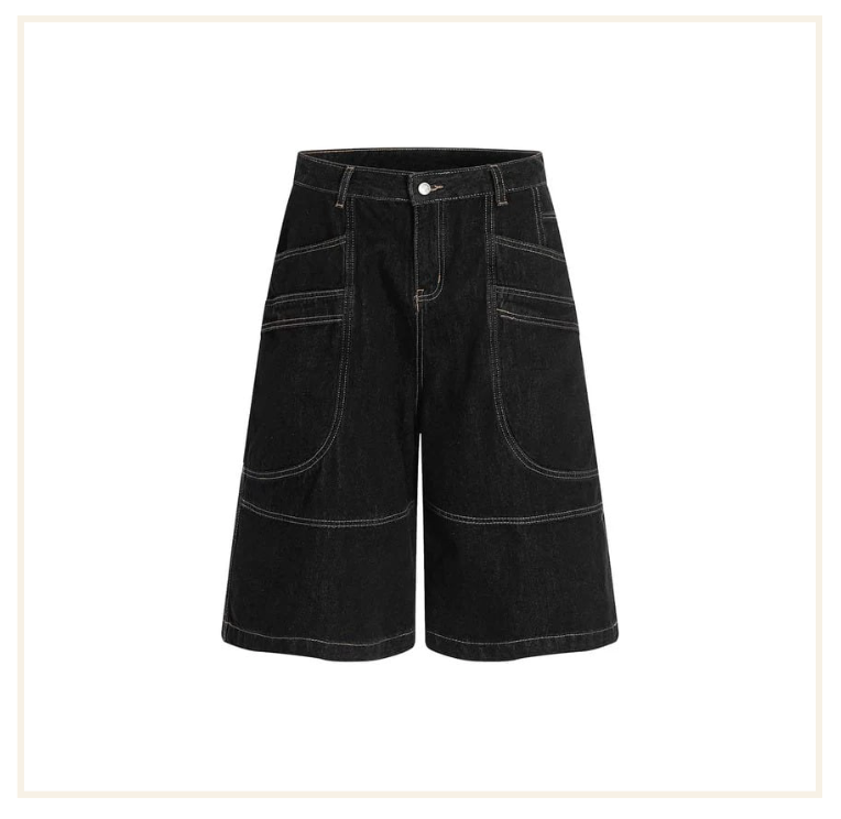 Noissey Straight-Leg Black Denim Jorts