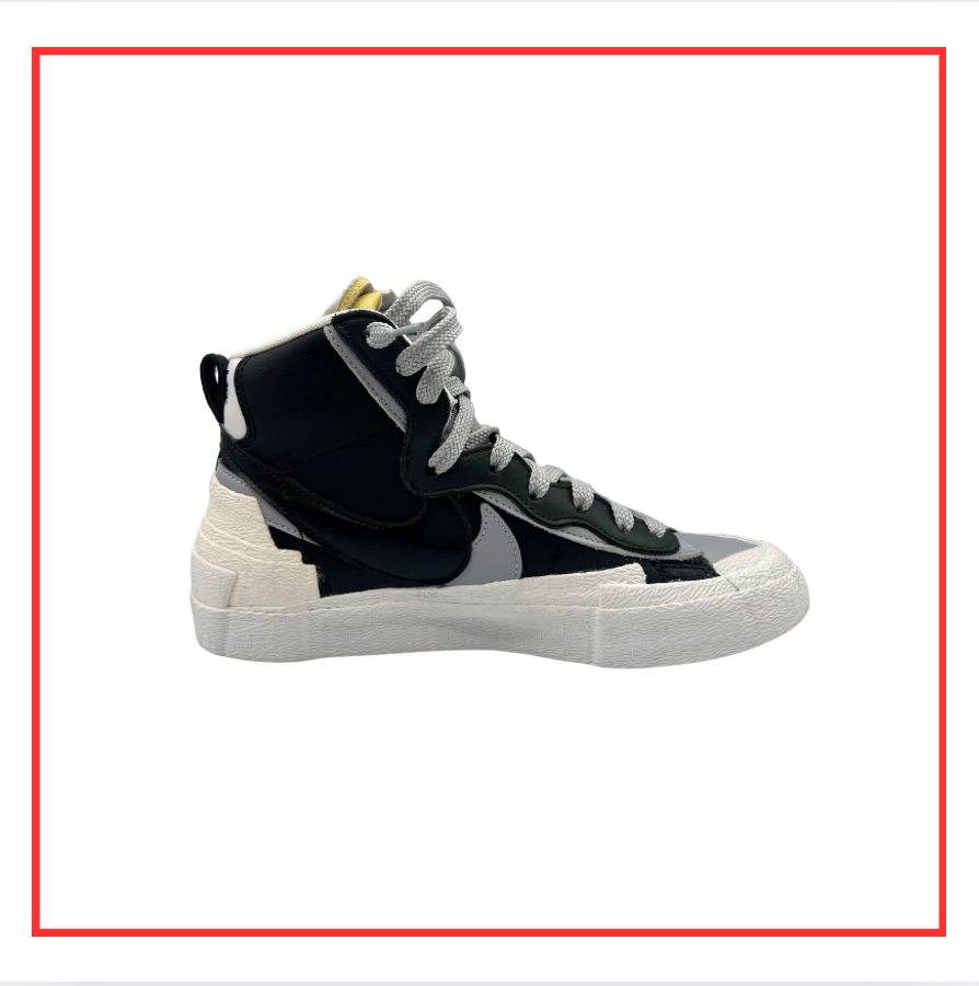 sacai x Nike Blazer Mid Black Grey White (Preloved) UK 5