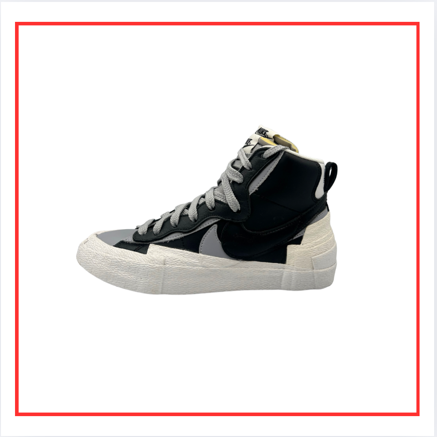 sacai x Nike Blazer Mid Black Grey White (Preloved) UK 5