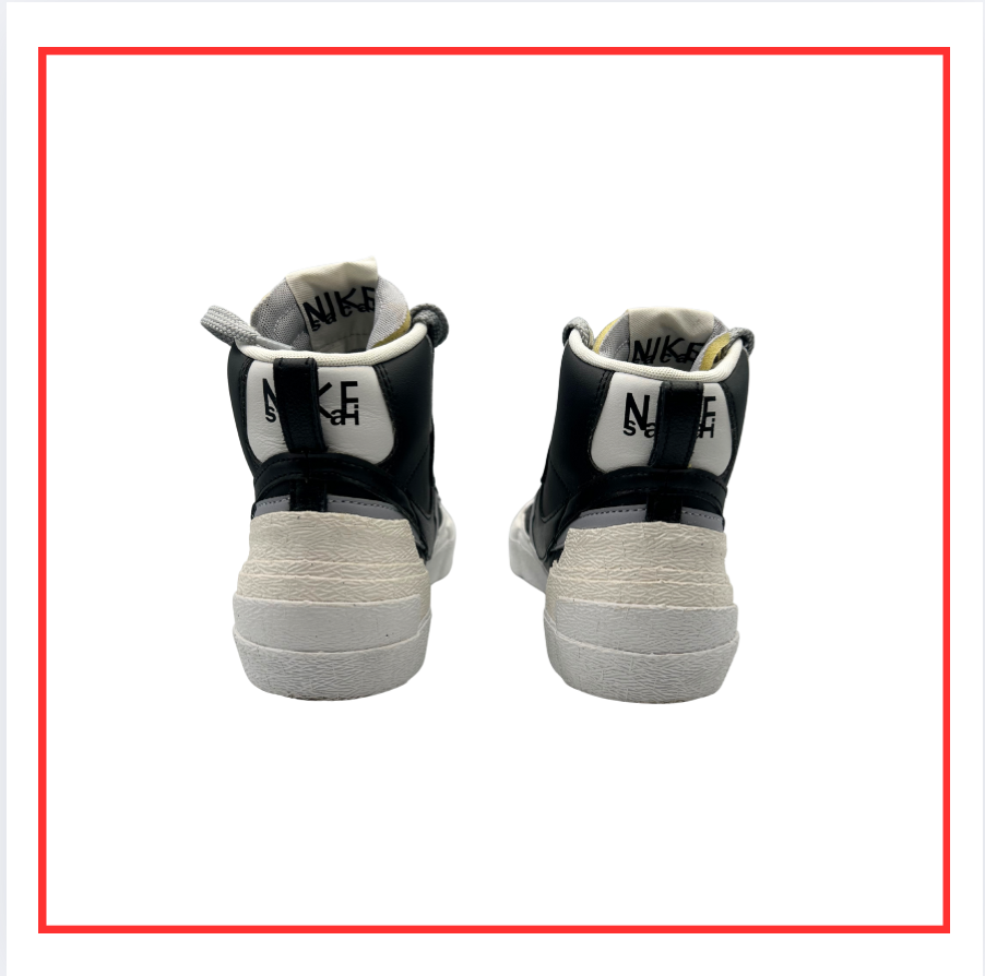 sacai x Nike Blazer Mid Black Grey White (Preloved) UK 5