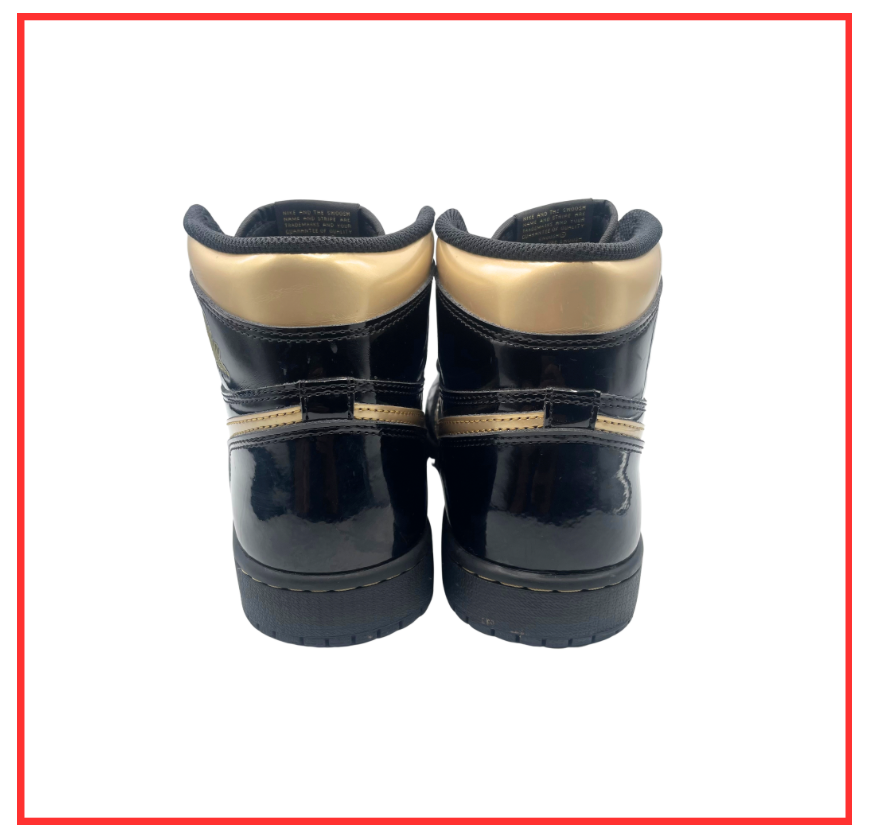 Air Jordan 1 Retro High Black Patent Gold (Preloved) UK 7.5
