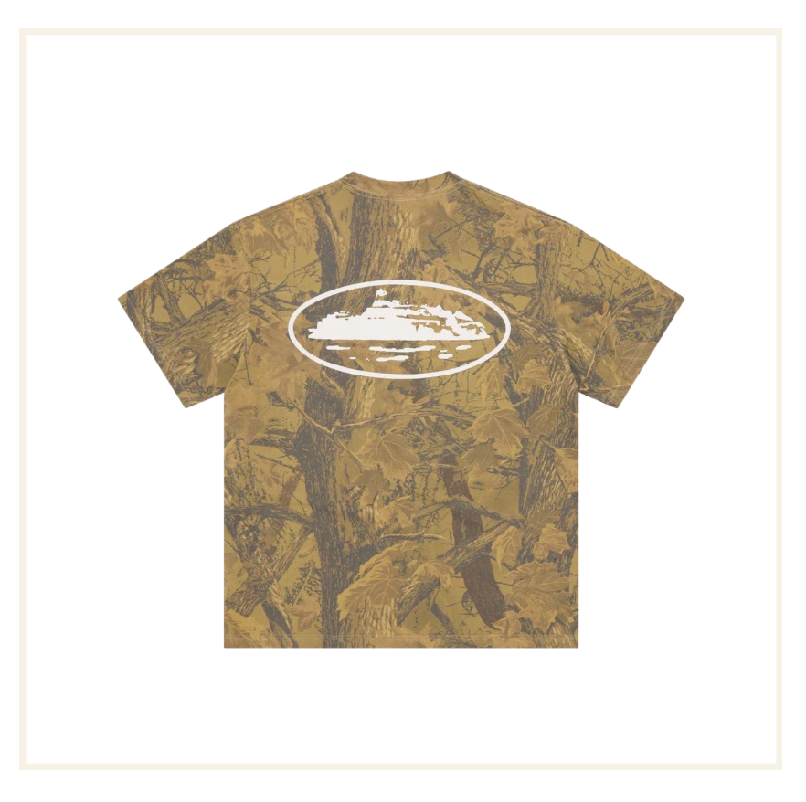 Corteiz Puff Print Island Tee Forest Camo