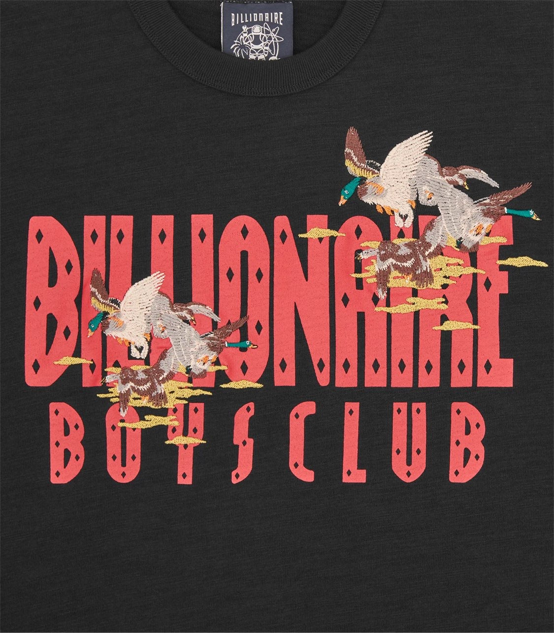 Billionaire Boys Club Duck Embroidered Straight Logo Slub T-shirt - Black