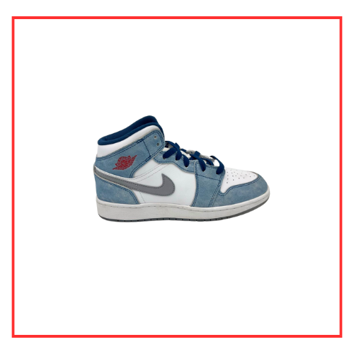 Air Jordan 1 Mid French Blue Fire Red (Preloved) UK 5.5