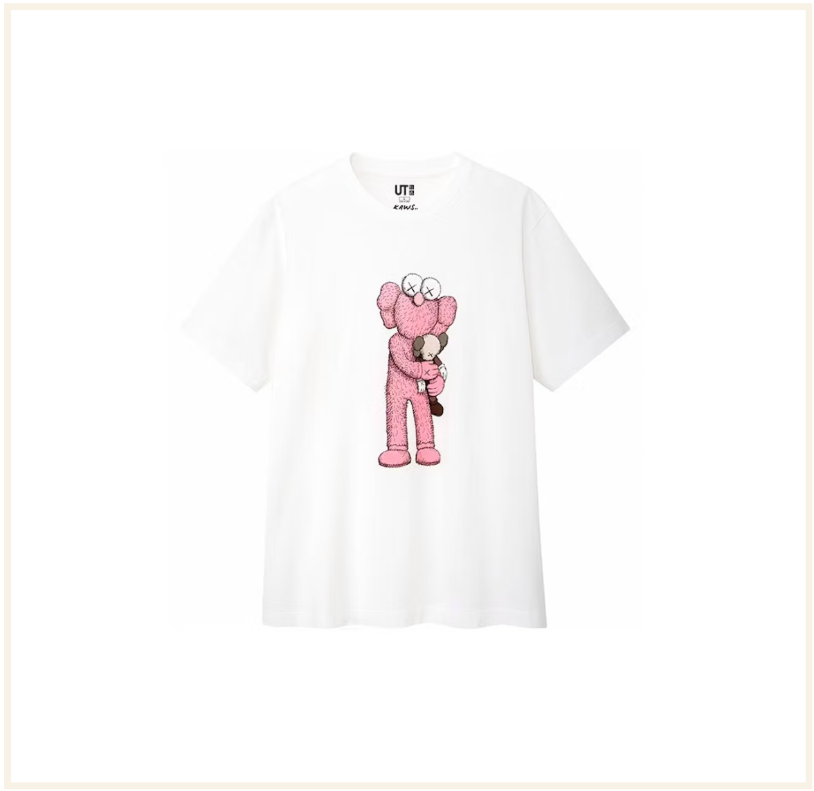 KAWS x Uniqlo Pink BFF Tee White