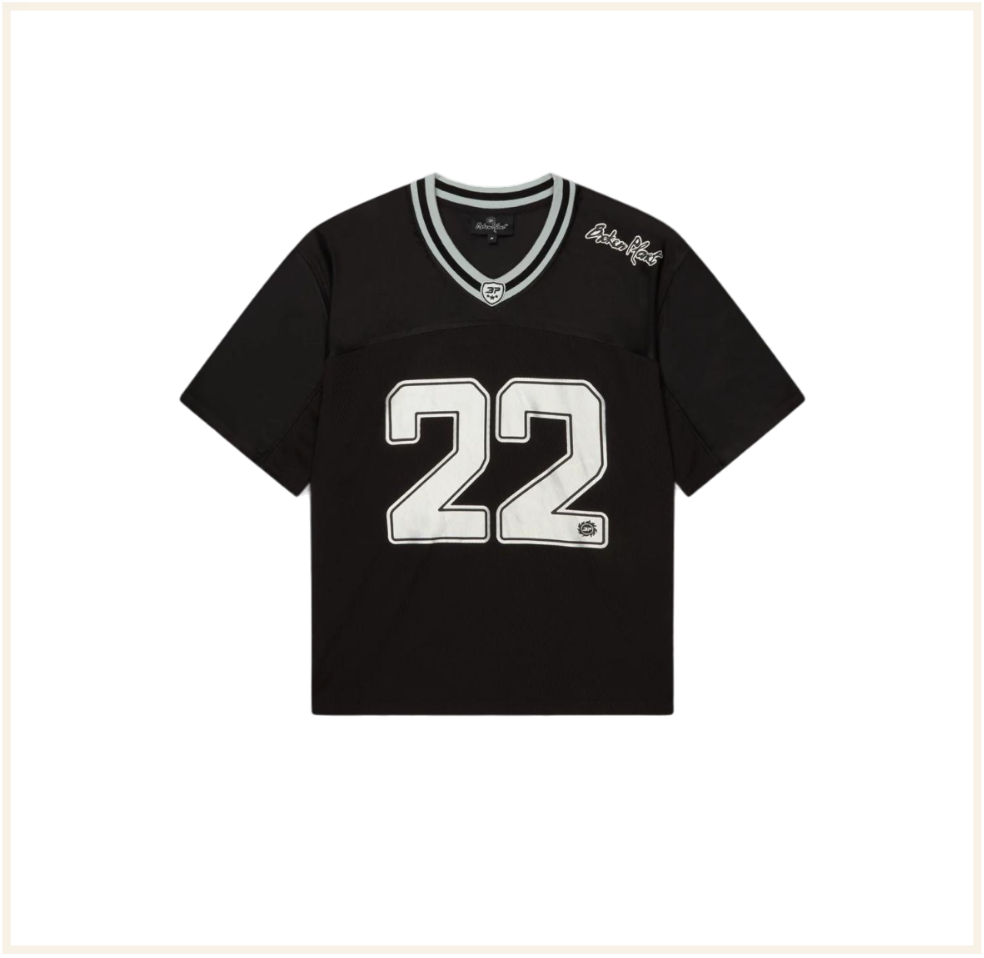 Broken Planet Football Jersey Black Sliver