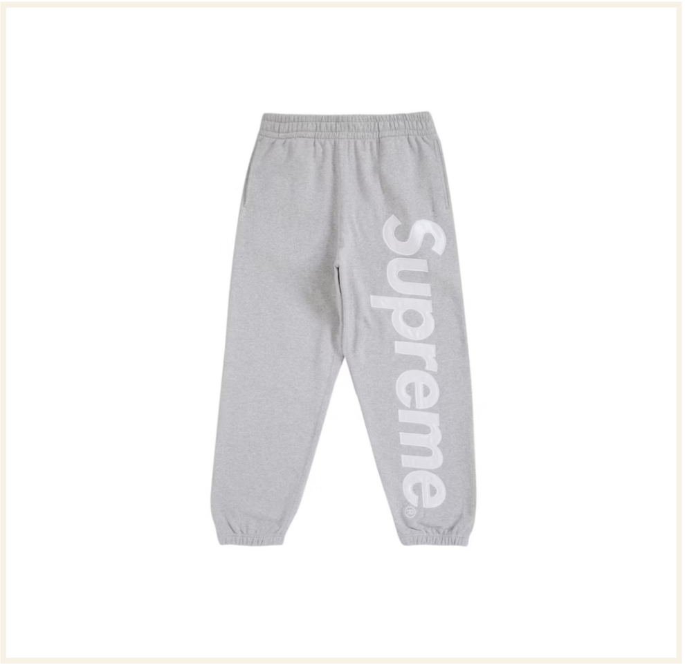 Supreme Satin Applique Sweatpant (FW25) Heather Grey