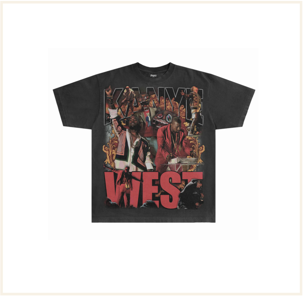 GREAZY TEES - Kanye West Tee Vintage Black