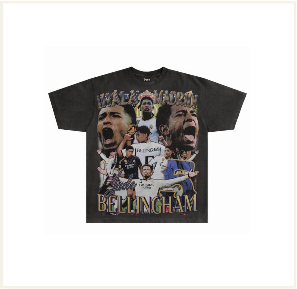 GREAZY TEES - Jude Bellingham Tee Washed Black