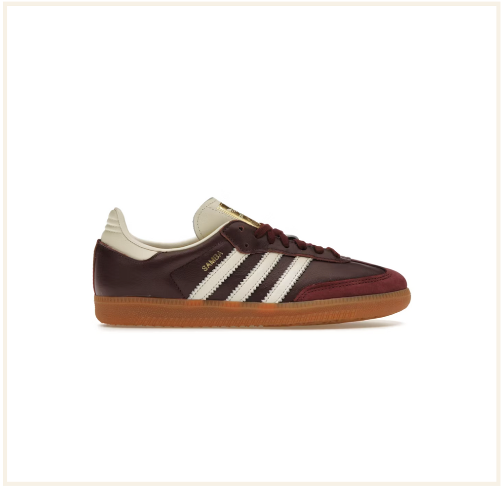 adidas Samba OG Maroon Gold Metallic (W)