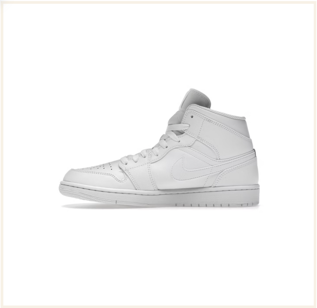 Air Jordan 1 Mid Triple White (2022)